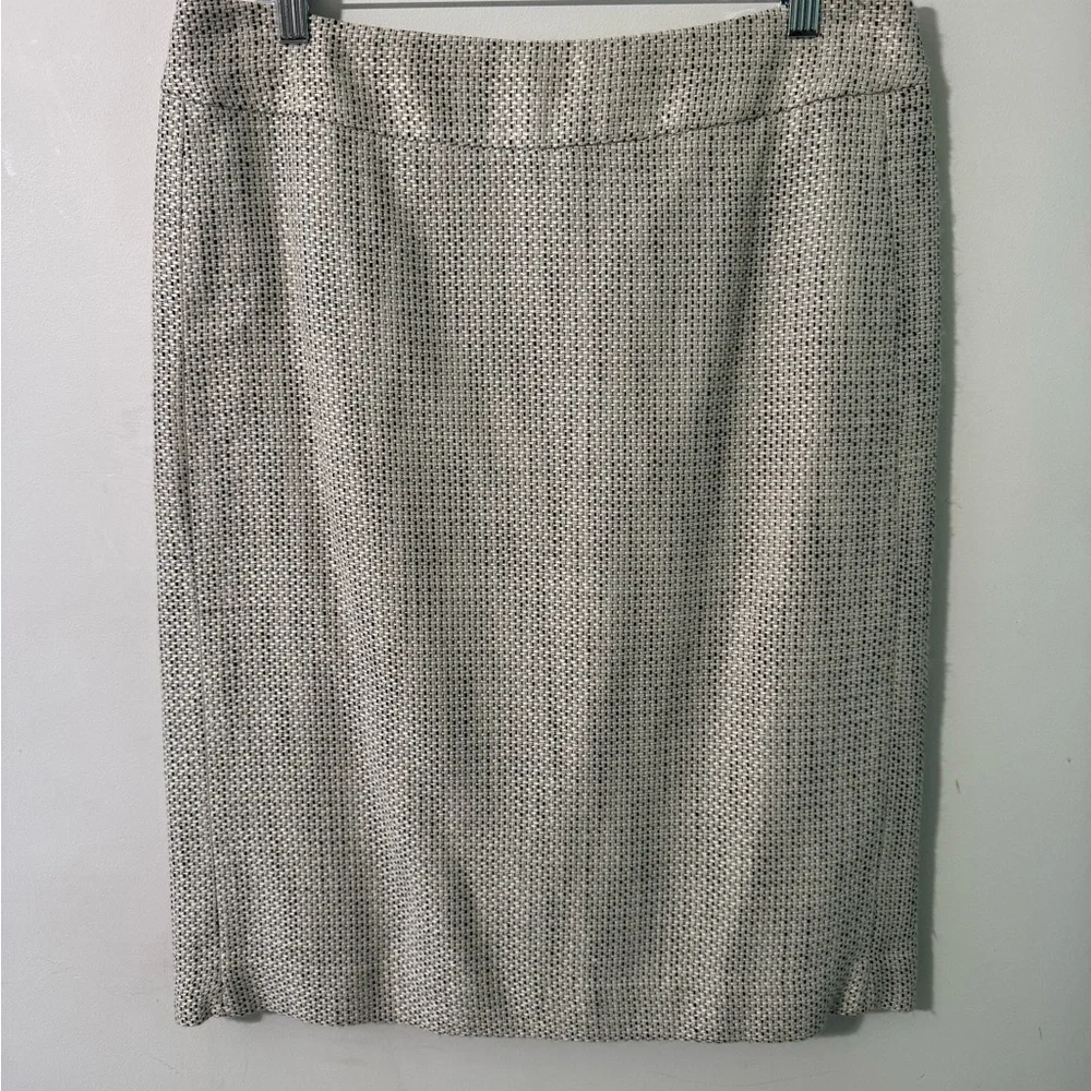Pendleton city limits Black White tweed woven lined pencil skirt size 12